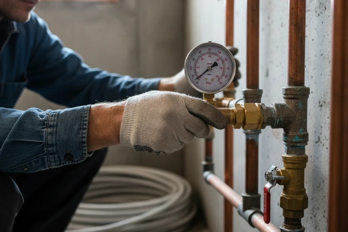 Pressure testing a repaired line during Water Line Repair in Duncanville